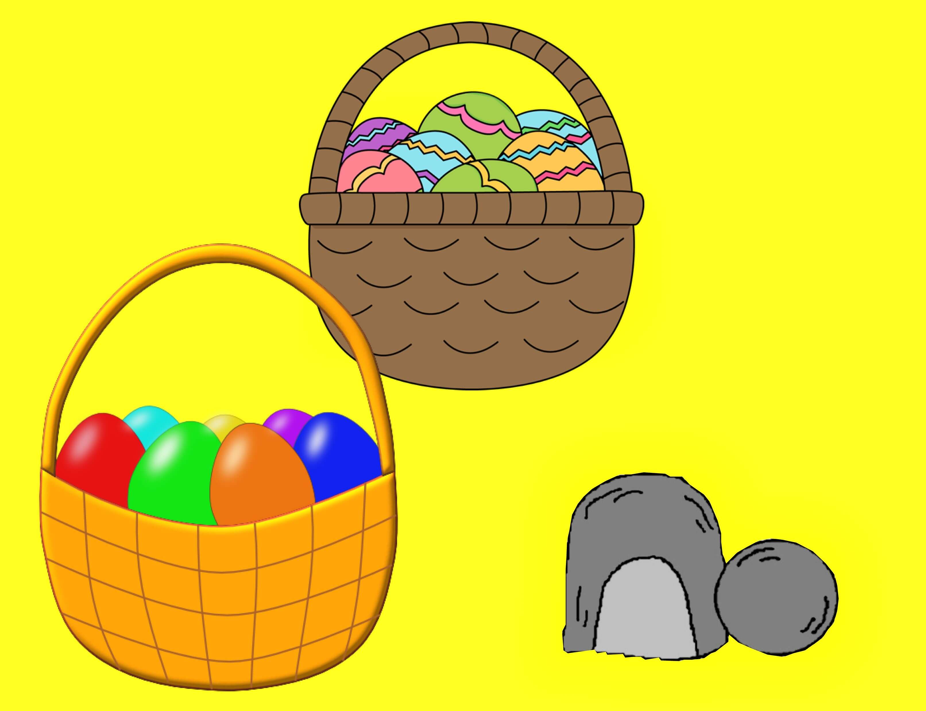 PreK Easter Hide Game Tomb Page bow baskets The Scripture Lady