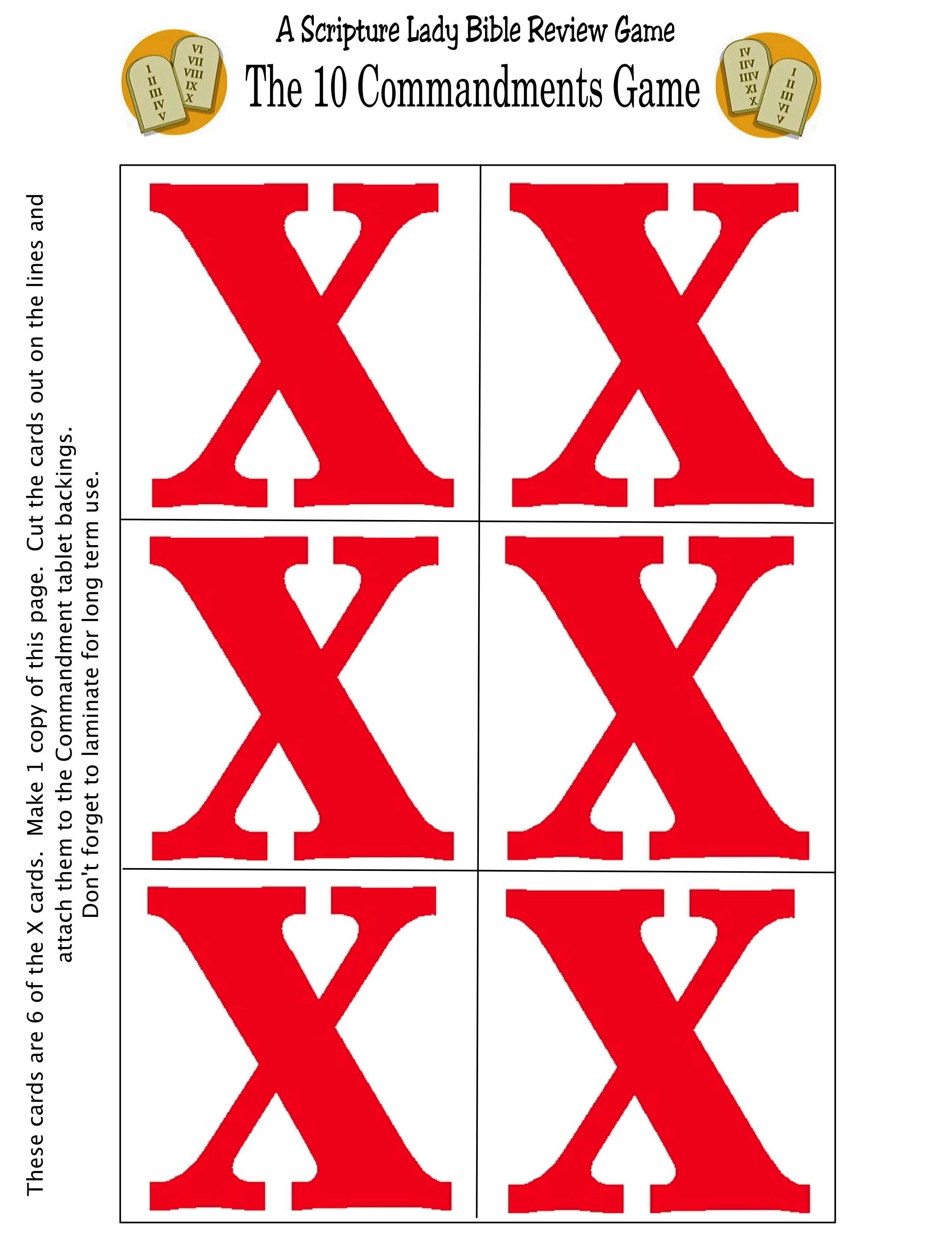 10 Commandments Xs The Scripture Lady
