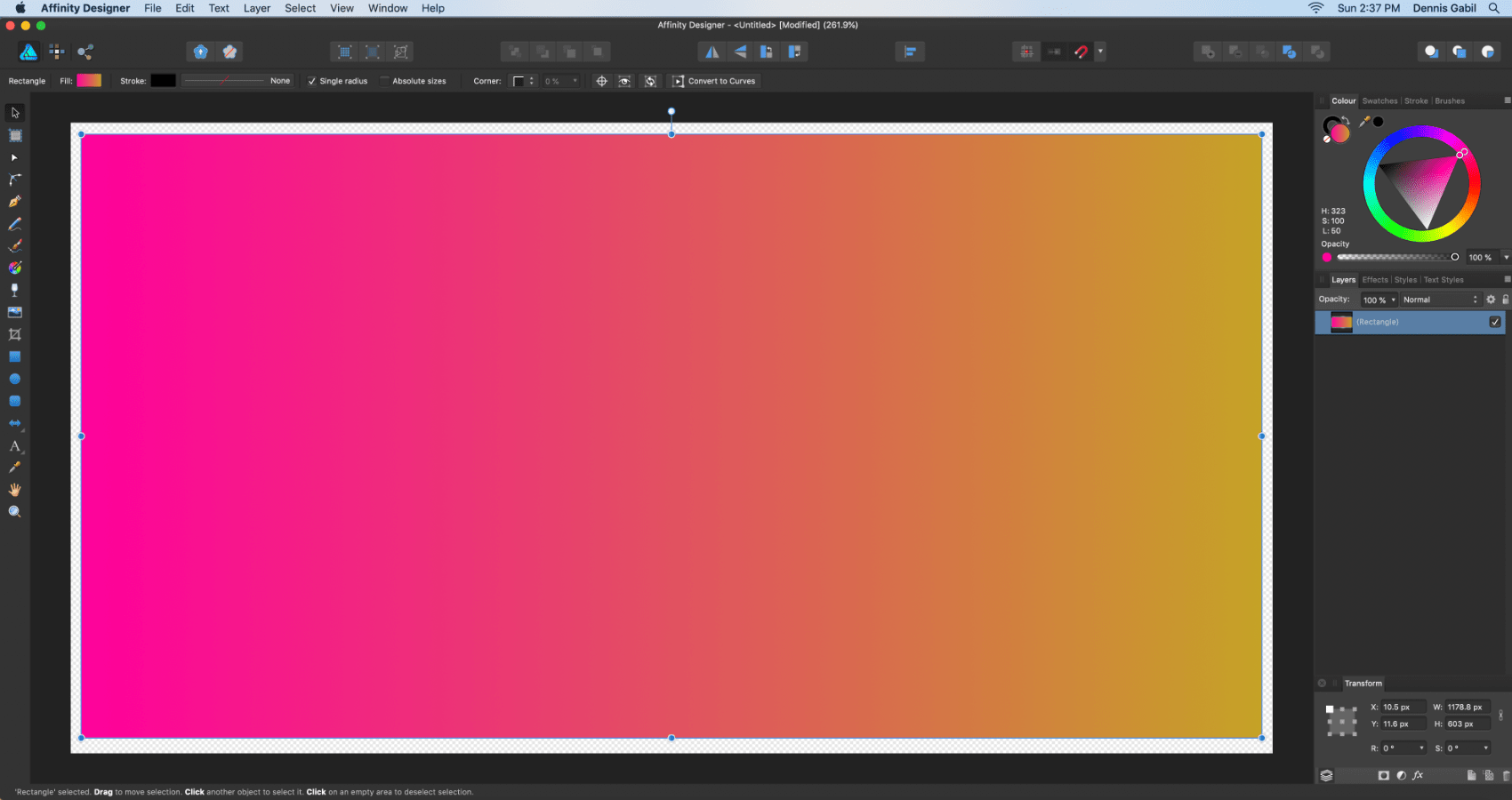Gradients in Affinity Designer