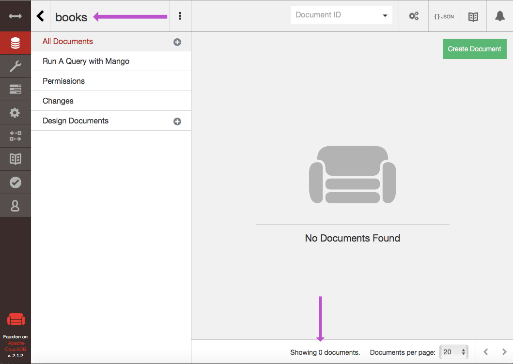 CouchDB Create Database (using Fauxton and cURL)