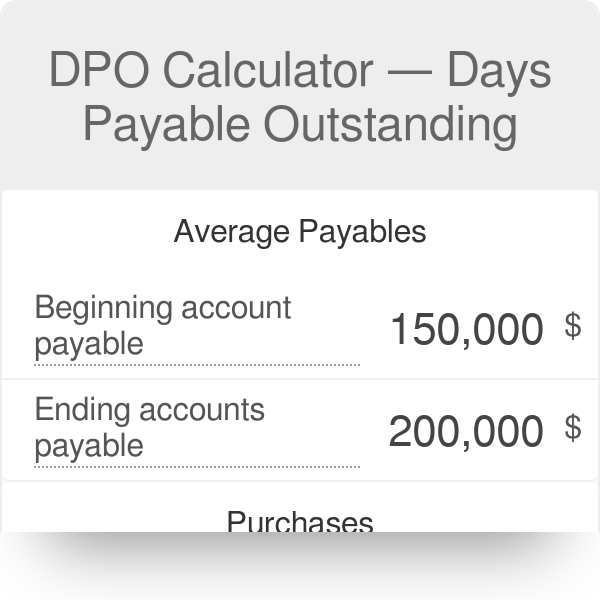 Days Payable Outstanding (DPO) Formula Calculator, 48 OFF