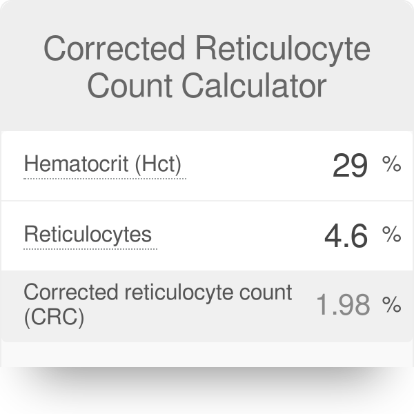 Hemoglobin To Hematocrit Conversion Chart Reticulocyte Count An