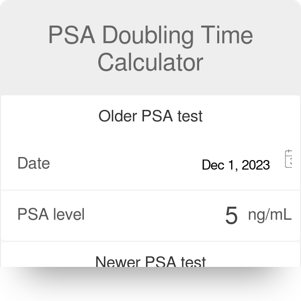 Psa Doubling Time Calculator