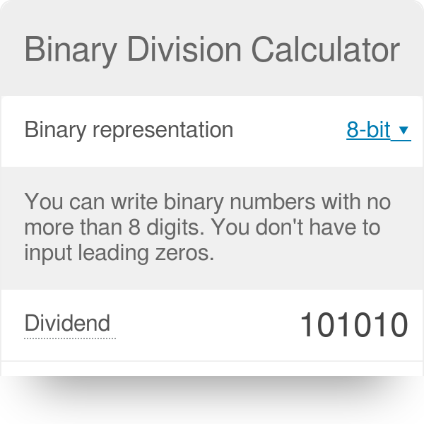 Binary Division Calculator With Remainder IRUCDS