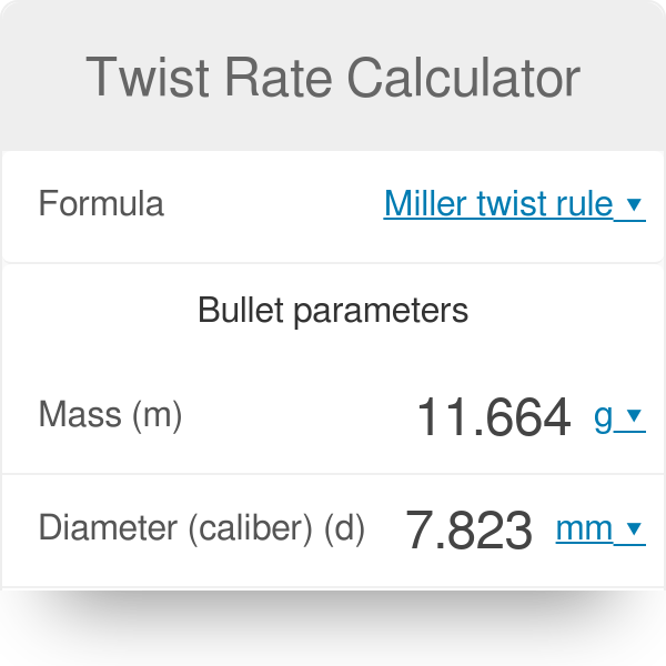 14+ Berger Twist Rate Calculator TasminZofia