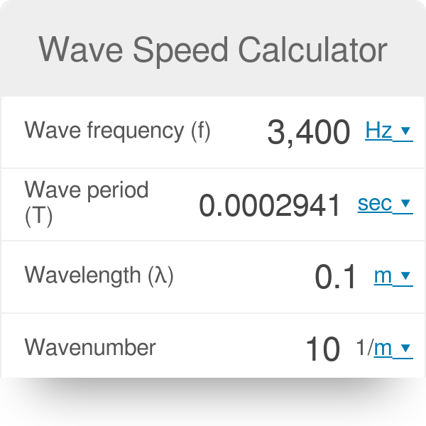 Wave Speed Formula
