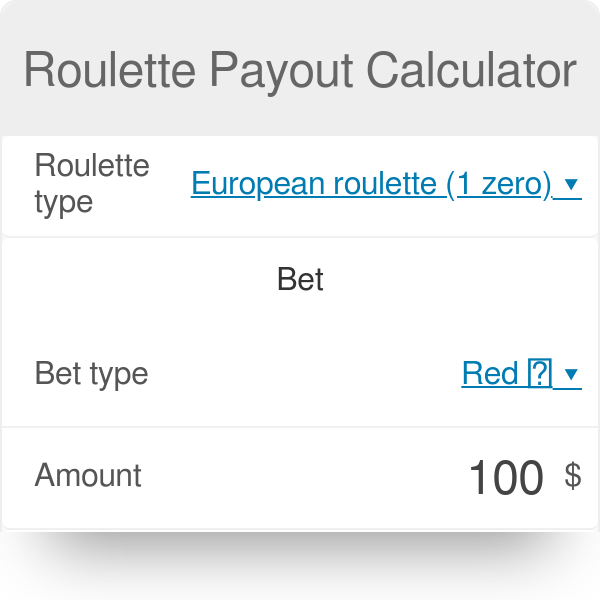 Roulette Table Odds Calculator Elcho Table