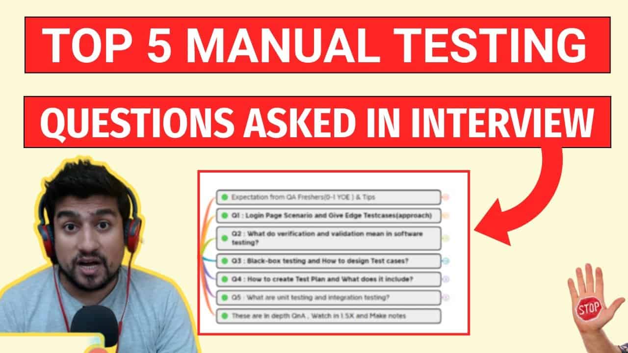Top 5 Manual Testing Interview Questions for Freshers or 01 Year of Experience