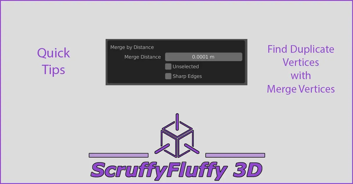Clean up Blender with Merge Vertices ScruffyFluffy 3D Blender Learning