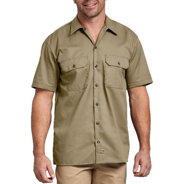 Dickies Short Sleeve Work Shirt (Military Khaki) Stevens Creek Surplus