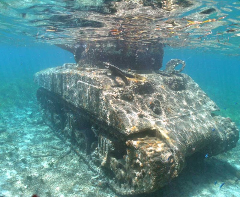 The Submerged Sherman Tanks Of Saipan ScubaBoard