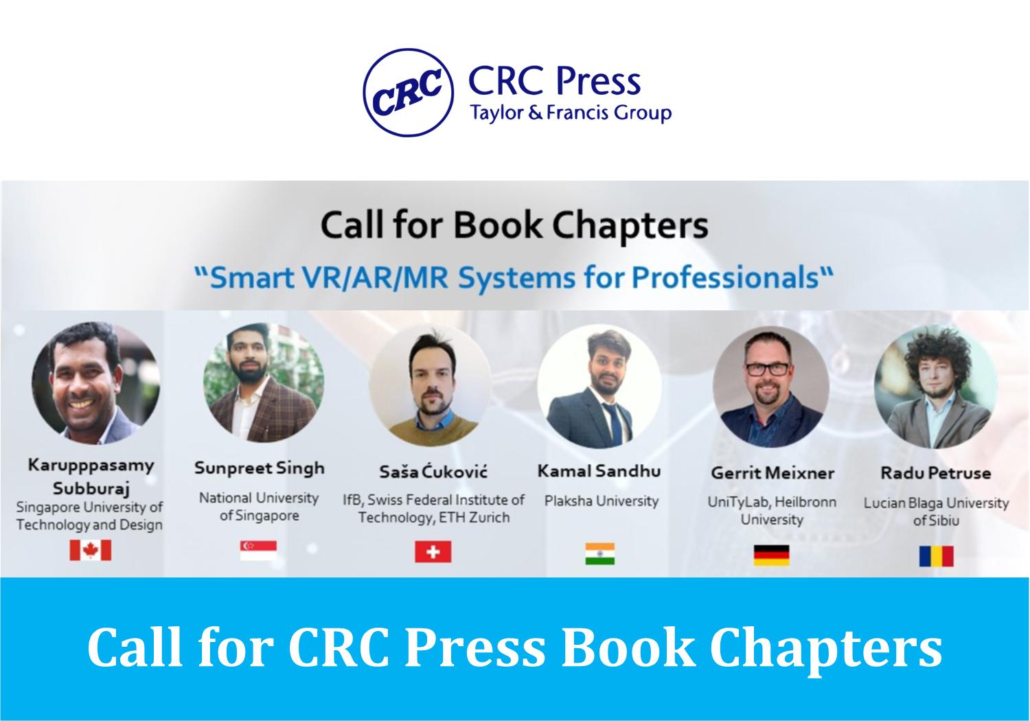 Call for CRC Press book chapters "Smart VR/AR/MR Systems for