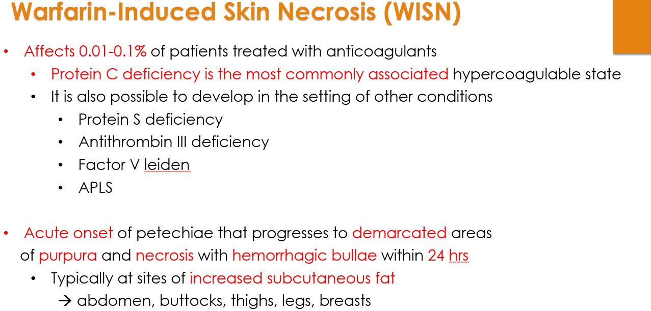 Protein C Deficiency and Warfarin Induced Skin Necrosis 11/01/2017