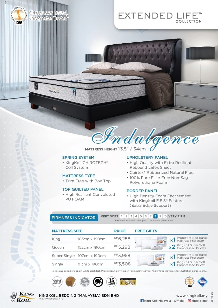 King Koil Extended Life INDULGENCE Mattress Uncle Perabot Concept