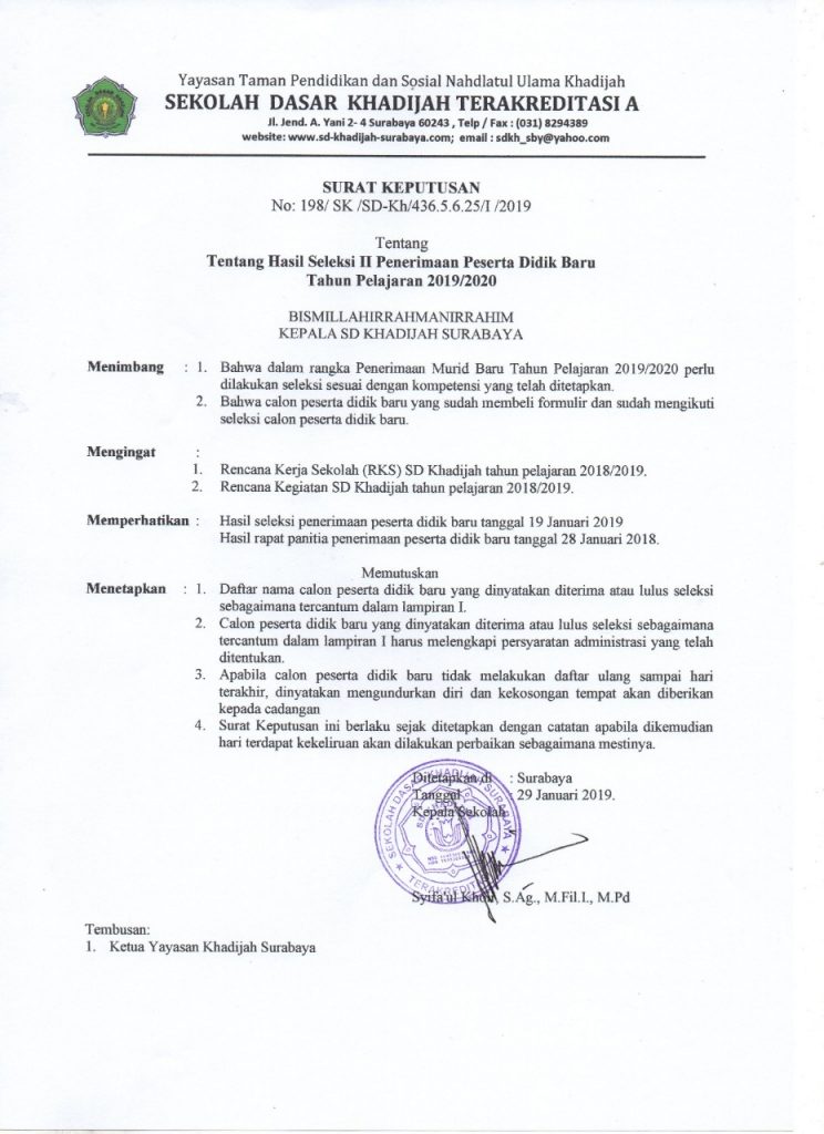 Contoh Sk Panitia Ujian Semester Sd 2019 IlmuSosial.id