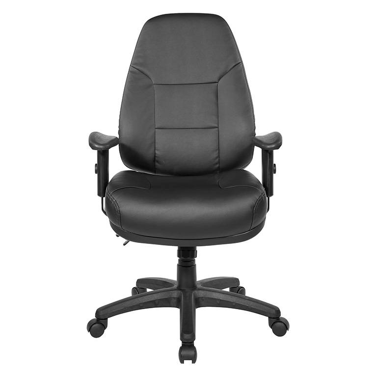 Deluxe Multi Function High Back Black Eco Leather Chair with Ratchet