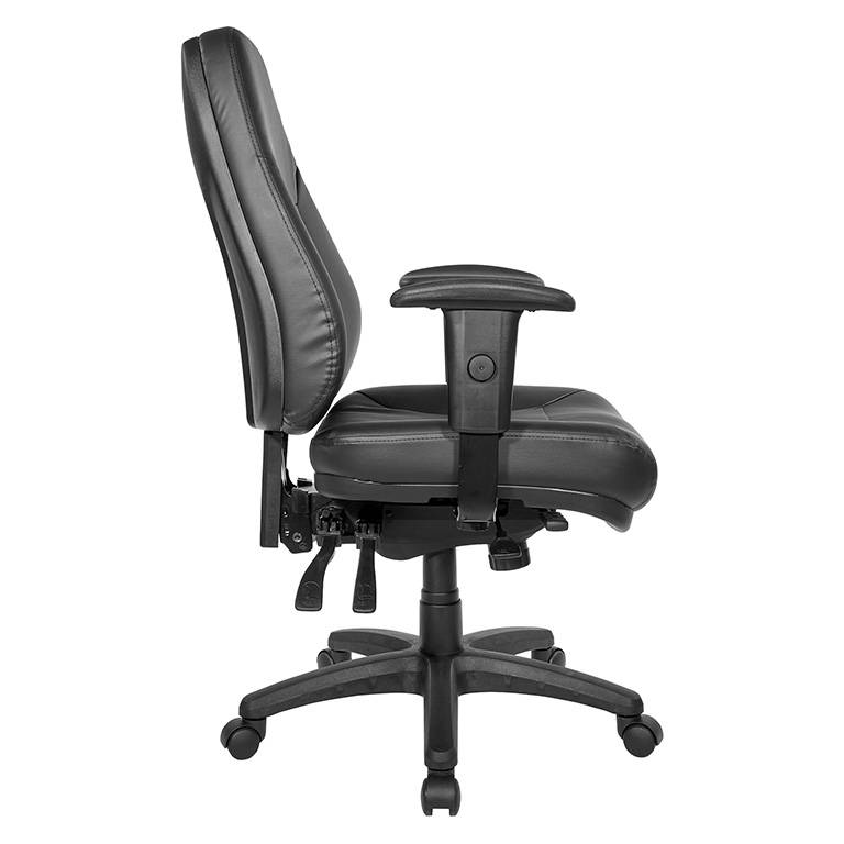 Deluxe Multi Function High Back Black Eco Leather Chair with Ratchet