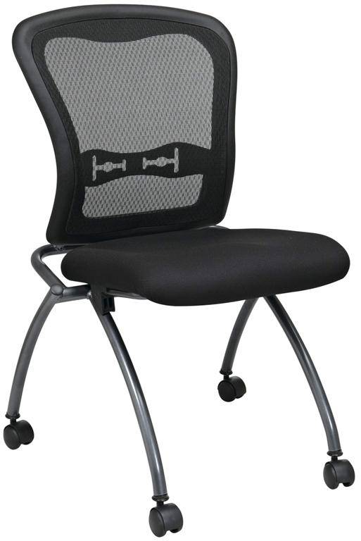 Deluxe Armless Folding Chair with ProGrid Back