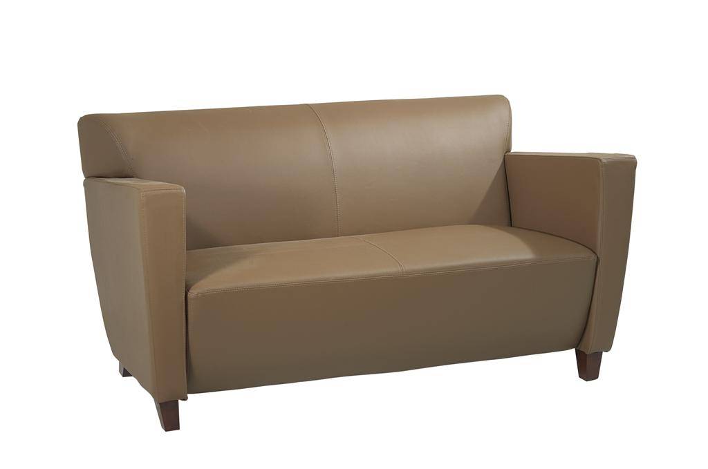 Leather Love Seat with Cherry Finish. FREE SHIPPING!!!!