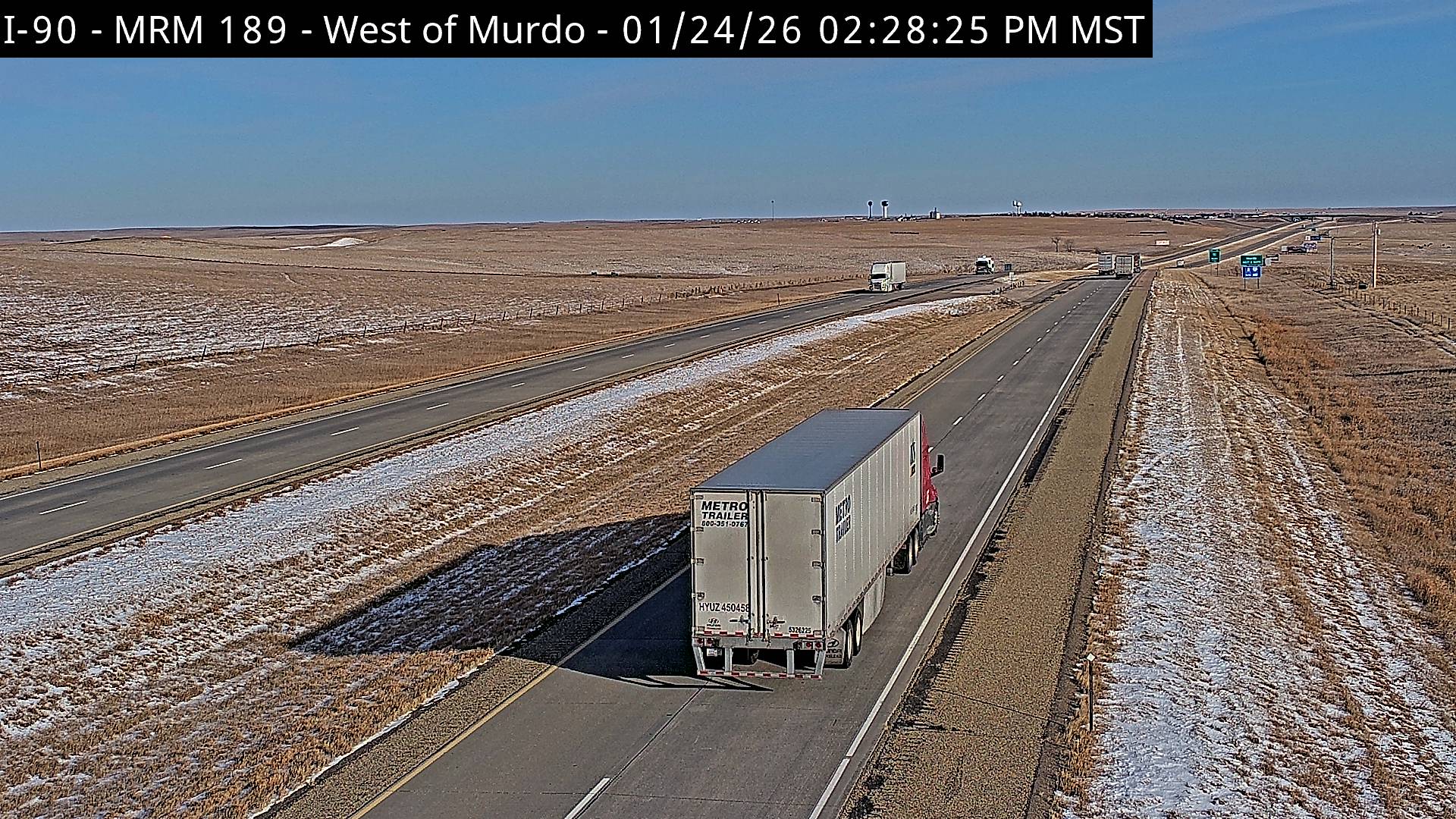 MurdoWest of town along I90 MP 189.5 Traffic Cam East