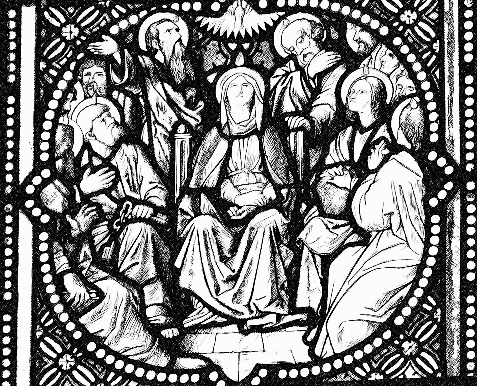 Pentecost Catholic Coloring Page