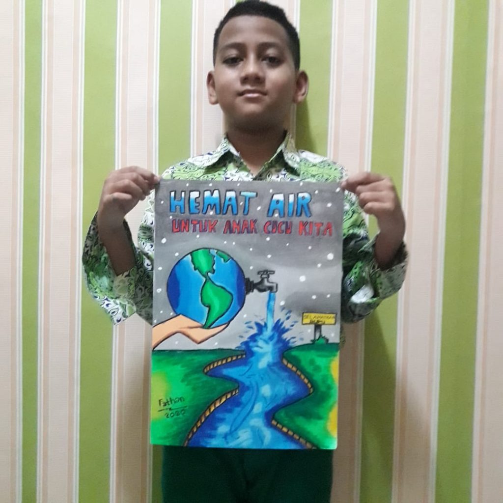 membuat poster hemat energi air (Pembelajaran Jarak Jauh Kelas 4) – SD  Islam Asysyakirin