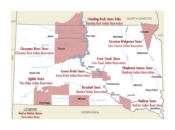 South Dakota Reservation Map South Dakota Joining Forces