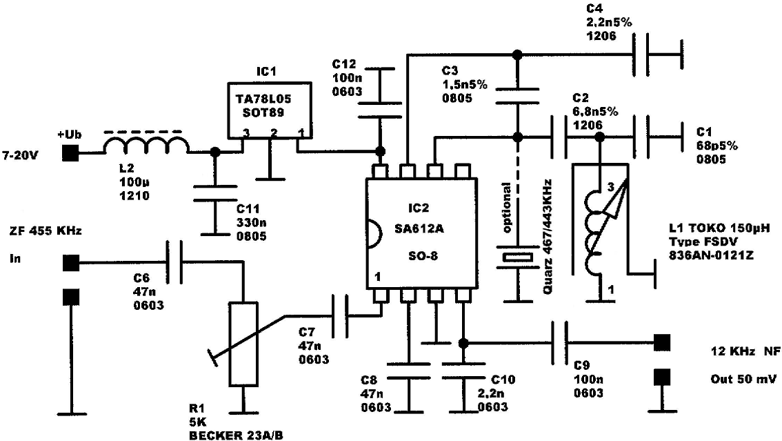 变频器的电路原理图如下，引自： http//www.satschneider.de/DRM/DRM.htm