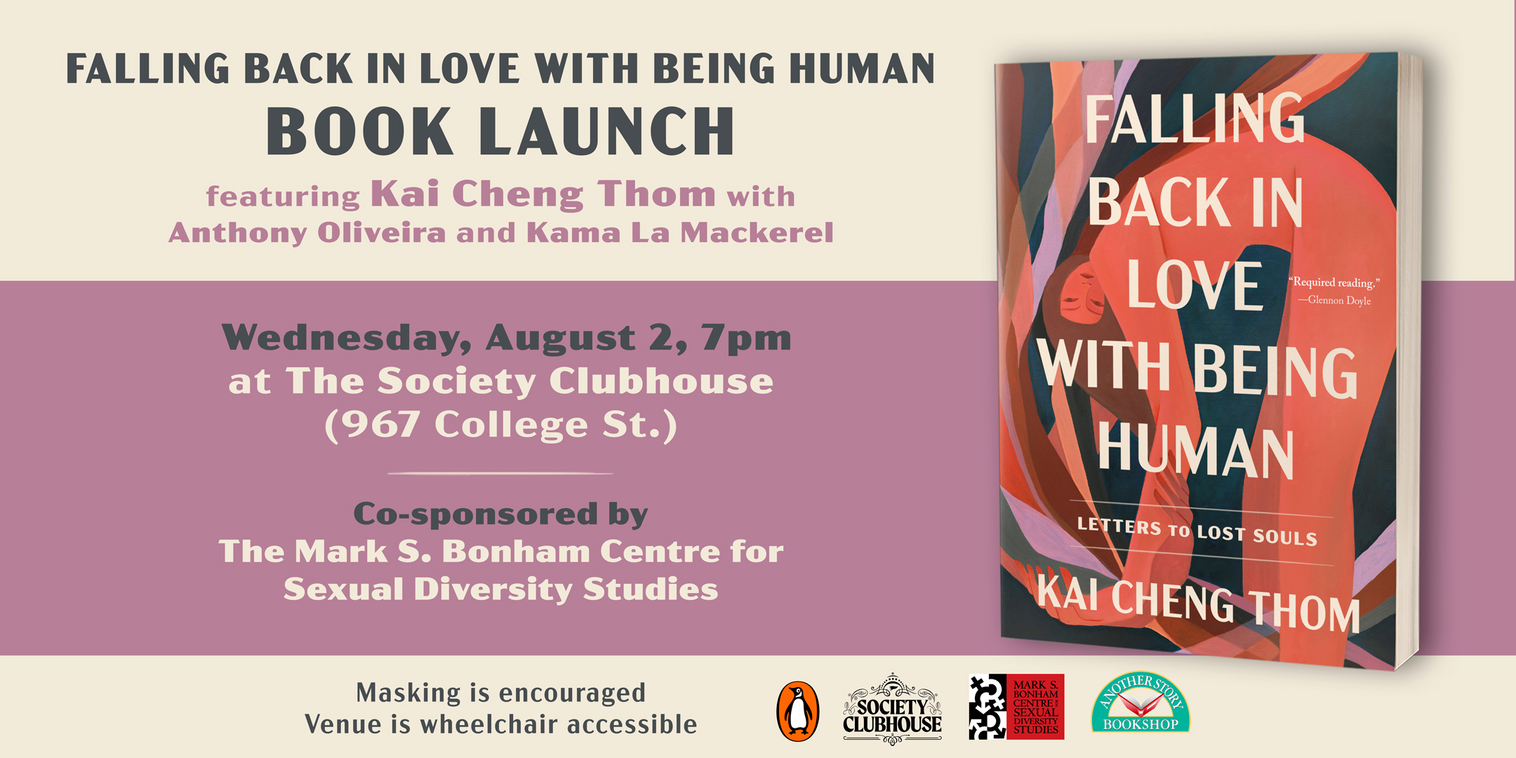 Kai Cheng Thom Book Launch for "Falling Back In Love with Being Human