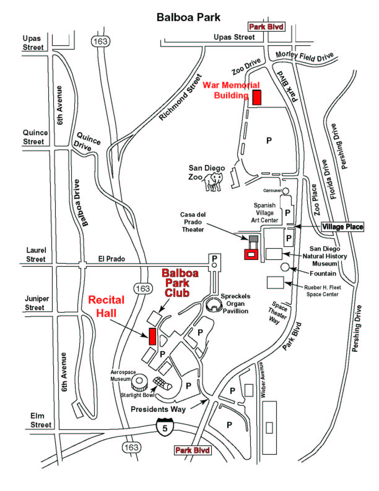 Map of Balboa Park