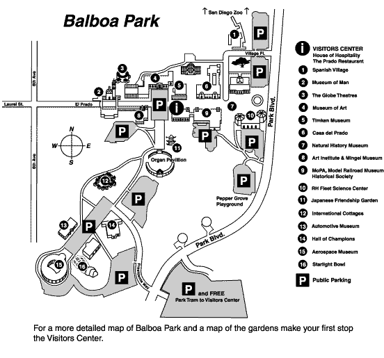 Map of Balboa Park
