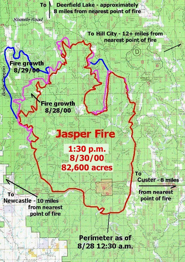 Black Hills Jasper Fire Map Photos of