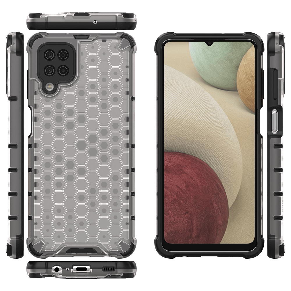 SDTEK Active Case for Samsung Galaxy A12 Hybrid Cover Clear