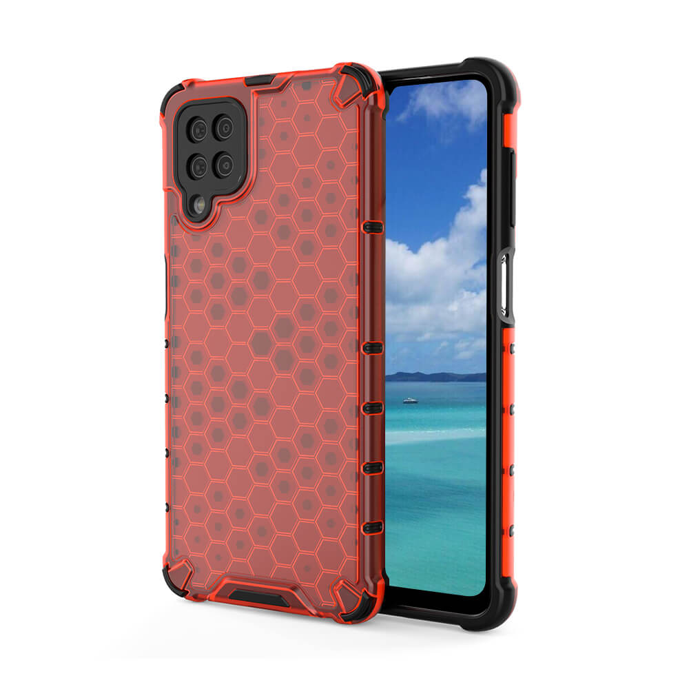 SDTEK Active Case for Samsung Galaxy A12 Hybrid Cover Red