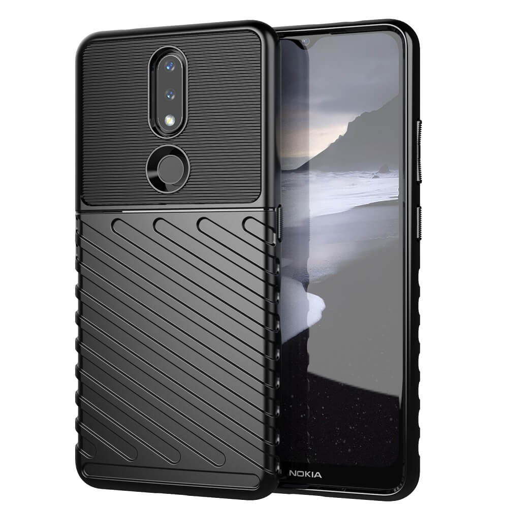 SDTEK Coque Pour Nokia 2.4 Strong + Rugged Noir
