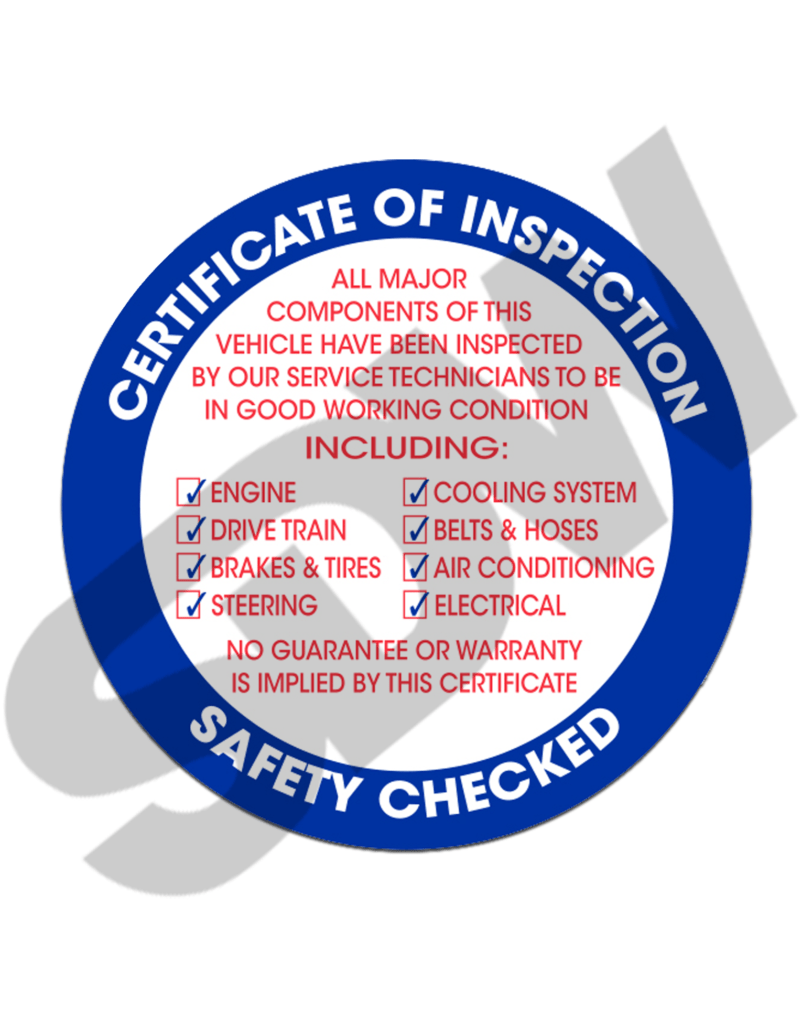 Vehicle Information Inspection Stickers 47740 SDW