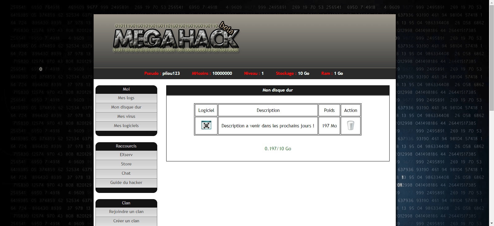 [jeu web] Méga Hack Online Simulation de hack par InGamesStudio OpenClassrooms