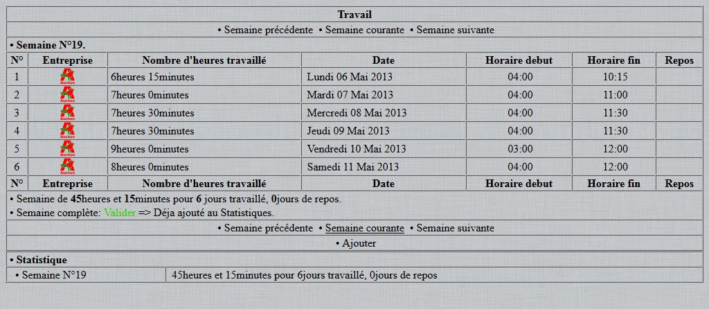 Calculer le nombre d'heure au mois sur une table par l69 OpenClassrooms