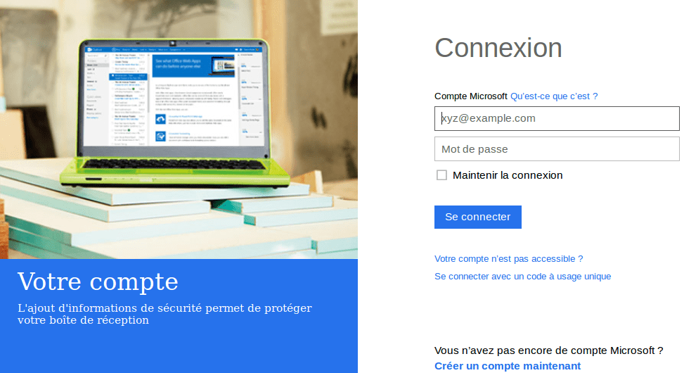 Se connecter à mon compte Microsoft