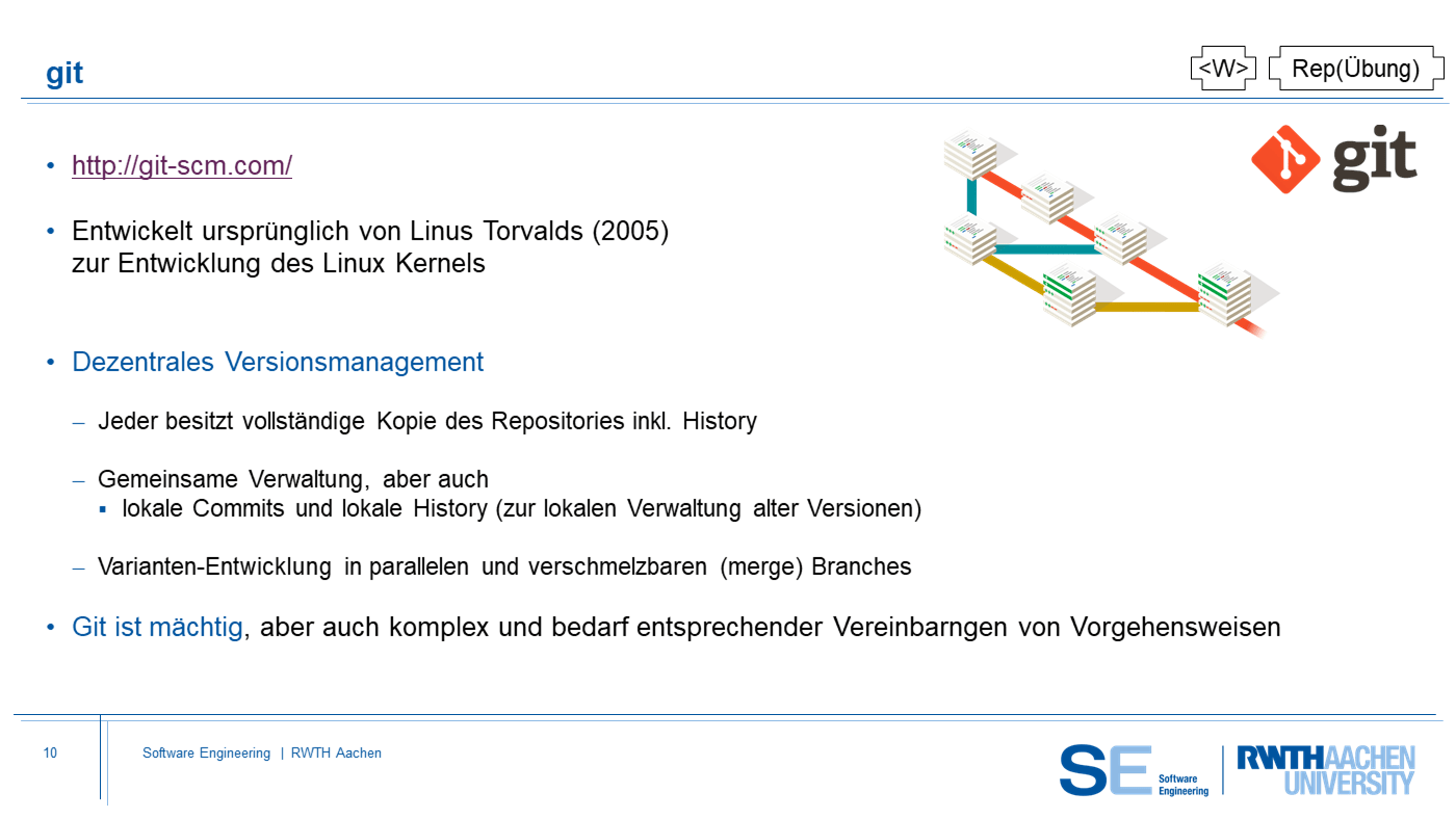 Softwaretechnik, 11. Werkzeuge SERWTH