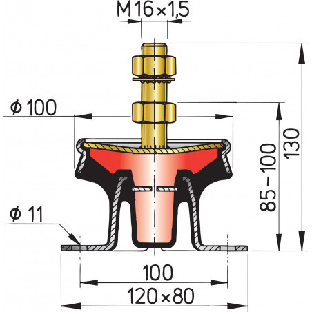 Vetus hydraulic engine mounting
