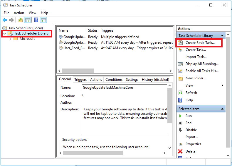 Task Scheduler for Windows Services