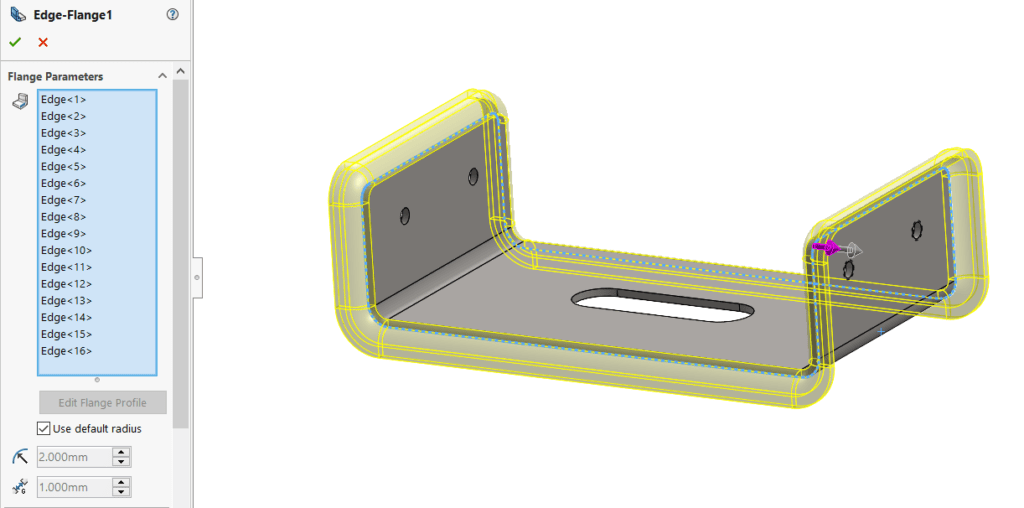 SolidWorks 2021 Curved Flange Update