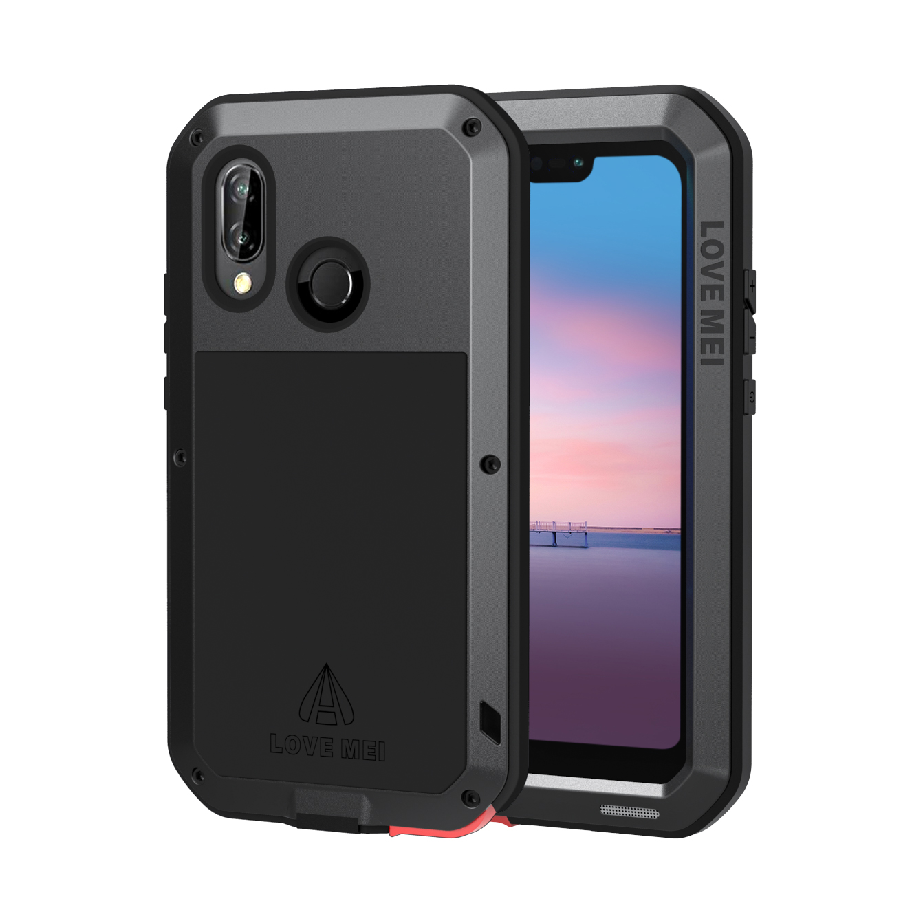 Seacosmo Rugged Armor Case for Huawei P20 Lite，[Shockproof