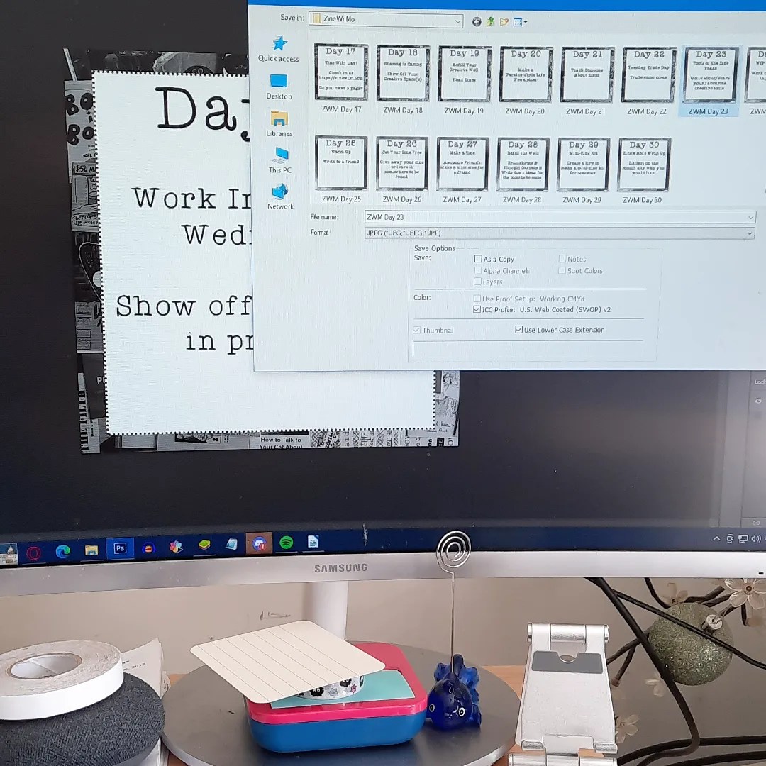 ZineWriMo ’22 Day 15 Halfway Day Sea Green Zines