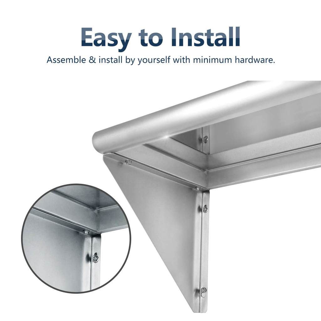 Stainless Steel Wall Shelf 12*24Seagull Manufacturing