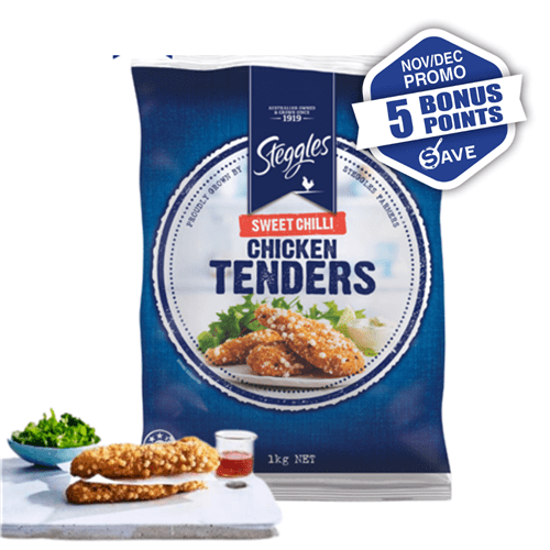 CHICKEN TENDERS SWEET CHILLI 1KG(6) STEGGLES 1KG(6) STEGGLES Sealanes