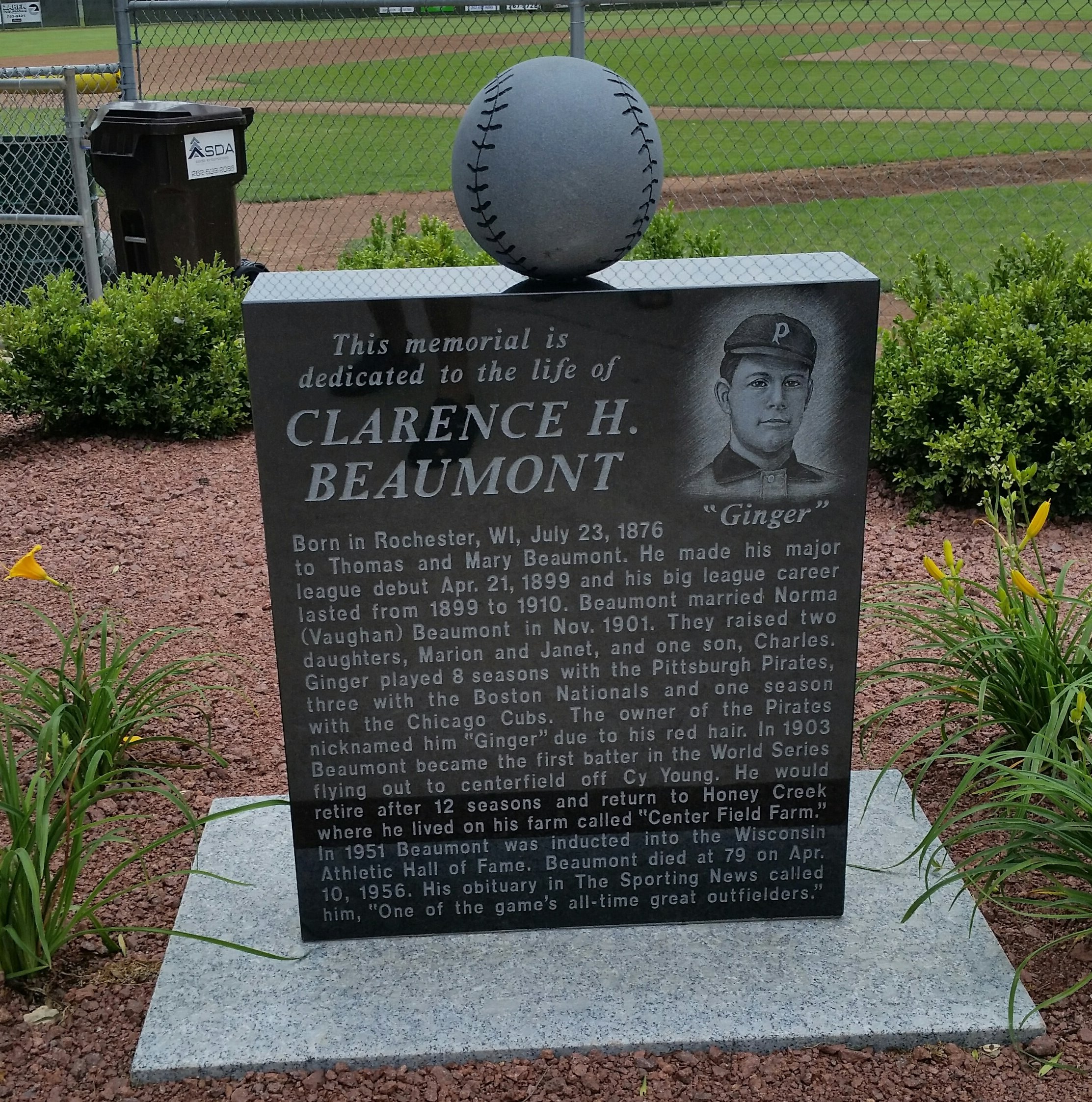 Ginger Beaumont Honored in David Stalker’s Baseball Memorial Series