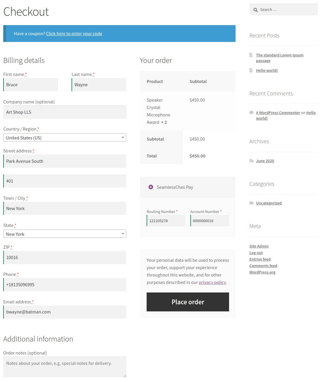 Install the Seamless Chex WordPress Plugin Seamless Chex