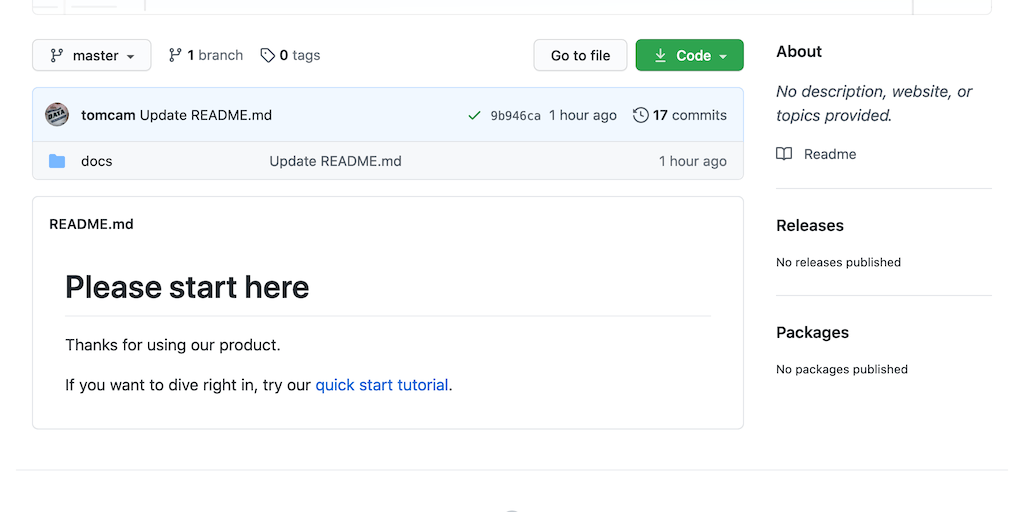 Edit the main GitHub Pages README file in /docs/README.md The Least